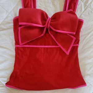 Cupshe Red Embellished Bustier One Piece Swim